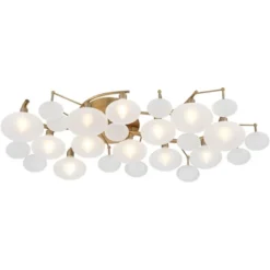 Possini Euro Design Lilypad Modern Ceiling Light Semi Flush Mount Fixture 30 1/4" Wide Warm Brass 12-Light Frosted Glass Shade For Bedroom Living Room 15 Possini Euro Design Lilypad Modern Ceiling Light Semi Flush Mount Fixture 30 1/4" Wide Warm Brass 12-Light Frosted Glass Shade For Bedroom Living Room -Adesso Shop GUEST c8b436d6 0799 4b71 b0e8 1b80aaa00f64