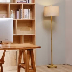 62" Cove Light Faux Wood Floor Lamp With Jute Shade - Globe Electric -Adesso Shop GUEST c94e8fd7 03b7 40a9 af5b 839c657f566f