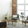 Modern Metal Chandelier With Link Style Chain Gold - Olivia & May -Adesso Shop GUEST c98ce9e0 c166 4728 9b09 52b0bbabd9e1