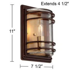 John Timberland Habitat Modern Outdoor Wall Light Fixtures Set Of 2 Bronze Brass 11" Clear Glass For Post Exterior Barn Deck House Porch Yard Patio -Adesso Shop GUEST cabbbd5c 7e38 4a47 a2f1 df7757854503
