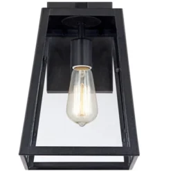 John Timberland Arrington Industrial Outdoor Wall Light Sconces Set Of 2 Mystic Black Hardwire 8" Fixture Clear Glass For Bedroom Bathroom Vanity Home -Adesso Shop GUEST cc737b04 cbbe 4db4 832c b0aafe5180ad