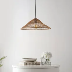20.25" 1-Light Nova Farmhouse Coastal Rattan LED Pendant Brown - JONATHAN Y 25 20.25" 1-Light Nova Farmhouse Coastal Rattan LED Pendant Brown - JONATHAN Y -Adesso Shop GUEST cd46b106 41c0 42f6 8c22 8e3ad38e6269
