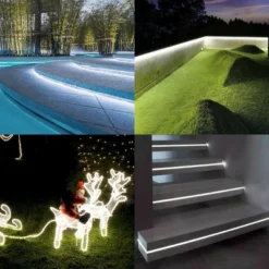 Costway 100' 2 Wire LED Rope Light Christmas Decorative Party In/Outdoor 110V Cool White -Adesso Shop GUEST cdd896fc 1dc7 47ea 8fbc 5d2a6a126cf1