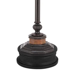 Kathy Ireland Sonnett Vintage Rustic Floor Lamp With Black Riser 68" Tall Bronze Metal Faux Marble Ivory Linen Bell Shade For Living Room Bedroom Home -Adesso Shop GUEST ce26176a d0a2 411d 9756 038422c04f6e