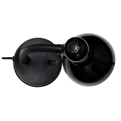 14.25" Traditional Fundamental Metal Desk Task Lamp And Bowl Shaped Shade With Flexi Gooseneck Black - Creekwood Home 6 14.25" Traditional Fundamental Metal Desk Task Lamp And Bowl Shaped Shade With Flexi Gooseneck Black - Creekwood Home - Image 4