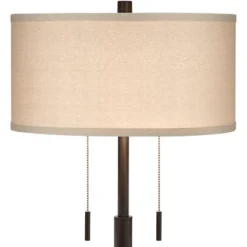 Franklin Iron Works Bernie Industrial Table Lamps 25" High Set Of 2 Rich Bronze With USB Charging Port Tan Drum Shade For Bedroom Living Room Bedside -Adesso Shop GUEST cefd09c2 fd86 47bc be78 ab8ae9df1181