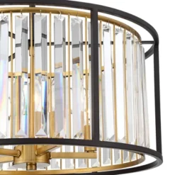 Possini Euro Design Milne Bronze Gold Drum Pendant Chandelier 20" Wide Modern Crystal 5-Light Fixture For Dining Room House Kitchen Island Entryway -Adesso Shop GUEST cfb6bdaa 04e5 4912 a7ef f184ab66d04d