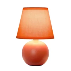 8.66" Petite Ceramic Orb Base Bedside Table Desk Lamp With Matching Tapered Drum Fabric Shade Orange - Creekwood Home 16 8.66" Petite Ceramic Orb Base Bedside Table Desk Lamp With Matching Tapered Drum Fabric Shade Orange - Creekwood Home -Adesso Shop GUEST cff403f4 ae3e 44d3 a4de d59df167cd9b