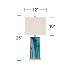 360 Lighting Connie Modern Table Lamps 25" High Set Of 2 Blue Faux Marble With USB Charging Ports LED White Shade For Bedroom Living Room House Desk 13 360 Lighting Connie Modern Table Lamps 25" High Set Of 2 Blue Faux Marble With USB Charging Ports LED White Shade For Bedroom Living Room House Desk -Adesso Shop GUEST d08add50 c60d 416a 8ee9 56db065cd09c