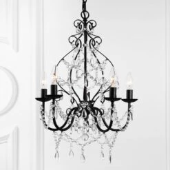 17" LED Crystal Maura Chandelier Black - Jonathan Y -Adesso Shop GUEST d15cfb44 4635 4dcb 8655 b5a51d02f77a