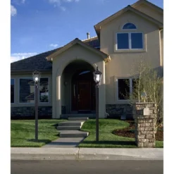 John Timberland Bellagio Vintage Rustic Outdoor Post Light Black 21" Clear Hammered Glass For Exterior Barn Deck Post Light House Porch Yard Patio -Adesso Shop GUEST d276d434 2580 461c be36 d02deefa43cb