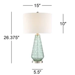 360 Lighting Julia 26 3/8" Tall Modern Coastal Table Lamps Set Of 2 Seafoam Green Glass Living Room Bedroom Bedside Nightstand House Off-White Shade -Adesso Shop GUEST d4284e90 1077 4b81 bf04 0bf61fecb778