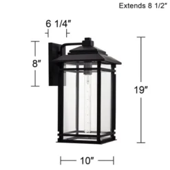 John Timberland North House Mission Outdoor Wall Light Fixture Matte Black Metal 19" Clear Glass For Post Exterior Barn Deck House Porch Yard Patio -Adesso Shop GUEST d4656e24 0dd7 429b 95e3 2552b08d9fc2