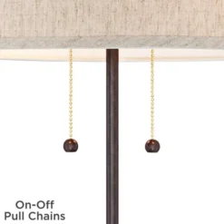 360 Lighting Modern Accent Table Lamp With USB And AC Power Outlet 23 1/2" High Bronze Fabric Drum Shade For Bedroom Living Room House Desk Bedside -Adesso Shop GUEST d49981cc a0b5 4426 aead 00a9612cb3ac