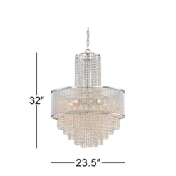 Vienna Full Spectrum Pioggia Chrome Pendant Chandelier 23 1/2" Wide Modern Crystal 5-Light Fixture For Dining Room House Foyer Kitchen Island Entryway -Adesso Shop GUEST d5832ef2 5aa8 4031 a483 13542b881352