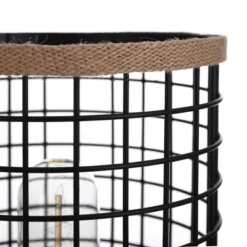 20" Metal Table Lamp With Caged Shade Black/Natural - StyleCraft -Adesso Shop GUEST d59e7546 69b1 44d5 965e acecd349df23
