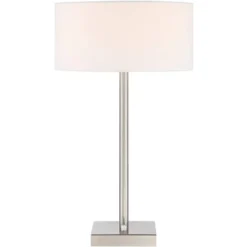 360 Lighting Andre 26 3/4" Tall Mid Century Modern Table Lamps Set Of 2 USB Port AC Power Outlet Silver Finish Metal White Shade Living Room Charging -Adesso Shop GUEST d7c405d8 f2e3 447d aa2d 21671f1dad90