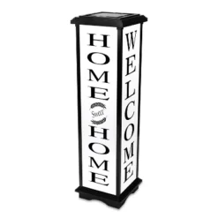 Techko Maid LED Solar 33.3" Welcome Home Large Decorative Outdoor Lantern Off-White/Yellow -Adesso Shop GUEST d803865f 8175 4845 ace9 850287a86b6a