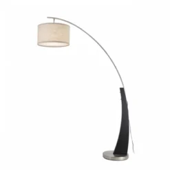 FC Design 71.5" Tall Drum Shade Arched Floor Lamp With Unique Black Wood Pole And Metal Base -Adesso Shop GUEST d80e05dc 97e0 482f 98de 9930e9f67455