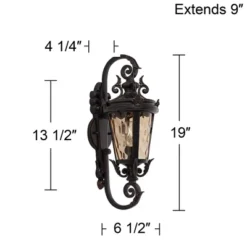 John Timberland Casa Marseille Vintage Rustic Outdoor Wall Light Fixture Veranda Bronze 19" Champagne Hammered Glass For Post Exterior Barn Deck House -Adesso Shop GUEST d890e25c e80b 4bea 9990 d704f6eb1454