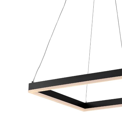 15.75" LED Nero Square Contemporary Metal Pendant Black - JONATHAN Y 6 15.75" LED Nero Square Contemporary Metal Pendant Black - JONATHAN Y - Image 4