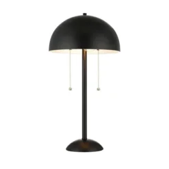 21" Metal Dome Shaped Table Lamp With Pull Chains (Includes LED Light Bulb) Black - Cresswell Lighting -Adesso Shop GUEST d9101ad6 da89 4776 9c99 7acd2098cc43