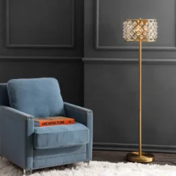 60" Crystal/Metal Elizabeth Floor Lamp (Includes LED Light Bulb) - JONATHAN Y