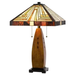 27" Resin Contemporary Mission Table Lamp With Tiffany Glass Shade - Cal Lighting 9 27" Resin Contemporary Mission Table Lamp With Tiffany Glass Shade - Cal Lighting -Adesso Shop GUEST dae3b65b e9bf 4dc9 bcd8 40ca7e26e839