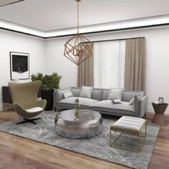 Modern Metal Chandelier With Link Style Chain Gold - Olivia & May -Adesso Shop GUEST daea5a54 c7ac 49eb a316 474547ca1342