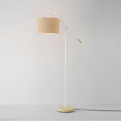 66" Serena Matte White Floor Lamp With Jute Shade - Globe Electric