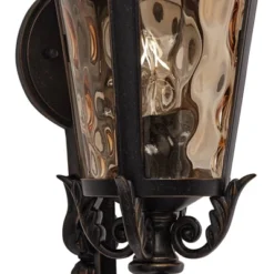 John Timberland Casa Marseille Vintage Rustic Outdoor Wall Light Fixture Veranda Bronze 19" Champagne Hammered Glass For Post Exterior Barn Deck House -Adesso Shop GUEST dc5cc432 16b1 4ef7 99a4 1ad44c28bd2b