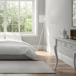 61" Cage Shade Metal Tripod Floor Lamp Ingrid White - River Of Goods -Adesso Shop GUEST dc935073 fc1d 4eab 989a ce13380c7f8a