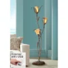 Franklin Iron Works Rustic Floor Lamp With USB Charging Port 3-Light 68 1/4" Tall Bronze Gold Lily-Shaped Amber Shade Living Room -Adesso Shop GUEST ddc6fccc 0684 430f 9201 ca0c42e5adb7
