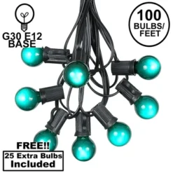 Novelty Lights 100 Feet G30 Globe Outdoor Patio String Lights, Black Wire -Adesso Shop GUEST de2d7fd9 1018 48ae b5e6 20fee36cf3ed