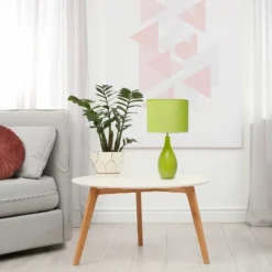 18.11" Traditional Standard Ceramic Dewdrop Table Desk Lamp With Matching Fabric Shade Green - Creekwood Home -Adesso Shop GUEST df0a6dcc 7018 45db 9c15 1d2d5bbe51bc