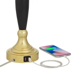 360 Lighting Kamila Traditional Table Lamps 27" Tall Set Of 2 Gold Black With Dual USB Charging Ports White Drum Shade For Bedroom Bedside Family Desk -Adesso Shop GUEST df731a95 8e5a 400d 8faa d444be0f7d6c