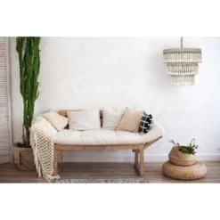 3-Tier Round Metal Chandelier With 3 Lights And Hanging Wood Beads Cream - Storied Home 23 3-Tier Round Metal Chandelier With 3 Lights And Hanging Wood Beads Cream - Storied Home -Adesso Shop GUEST e00933ee b307 43cd a543 5633074ed1d0