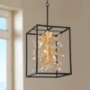 Possini Euro Design Carrine Black Gold Pendant Chandelier 15 1/4" Wide Modern Clear Crystal 4-Light Fixture For Dining Room House Foyer Kitchen Island -Adesso Shop GUEST e073f716 a7a0 47e0 815e 6d89a4b5fa44