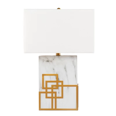 Bramp Table Lamp White/Gold (Includes LED Light Bulb) - Southern Enterprises 4 Bramp Table Lamp White/Gold (Includes LED Light Bulb) - Southern Enterprises - Image 2