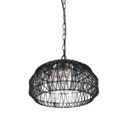 Globe Electric Novogratz X Globe Diego 1-Light Matte Black Woven Fabric Outdoor Plug-In Pendant Light -Adesso Shop GUEST e19db0ab 1969 42b6 a5d0 0c142f1ffee9
