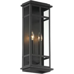 Possini Euro Design Modern Industrial Outdoor Wall Light Fixture Cool Black Windowpane Frame 20" For Post Exterior Barn Deck House -Adesso Shop GUEST e1bd1081 9fb2 4284 8043 c3dc9ae35960