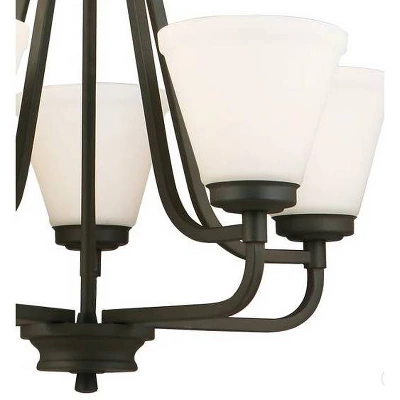 Mayview 5 Light Chandelier Bronze/White - EGLO 3 Mayview 5 Light Chandelier Bronze/White - EGLO