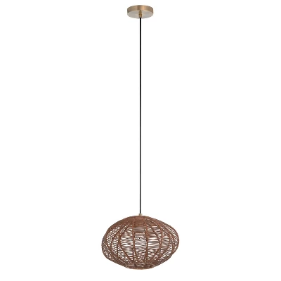 13.5" 1-Light Linnea Pendant Rattan Brown - River Of Goods 8 13.5" 1-Light Linnea Pendant Rattan Brown - River Of Goods - Image 6