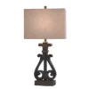 Brampton Open Scroll Design Table Lamp With Rectangle Shade Blue - StyleCraft