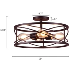 Defong 4-Light 17-Inch Semi Flush Mount Light For Bedroom, Living Room, Kitchen -Adesso Shop GUEST e40f0cf4 ae7d 43dc bfbb 55b970fef563