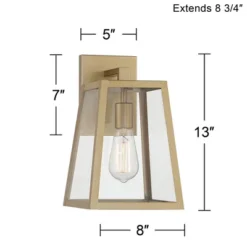 John Timberland Arrington Modern Outdoor Wall Light Fixtures Set Of 2 Soft Gold Metal 13" Clear Glass For Post Exterior Barn Deck House Porch Yard -Adesso Shop GUEST e418f342 c830 4823 845f 0dbc1735ab35