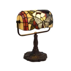 Hasting Home Tiffany-Style Stained Glass Butterfly Bankers Lamp -Adesso Shop GUEST e46a7bc5 eb16 4a4a ad0c 0aa50bbc9435