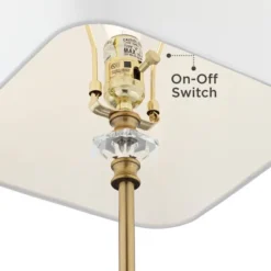 Regency Hill Julia 29 1/2" Tall Skinny Buffet Traditional End Table Lamps Set Of 2 Gold Clear Crystal Metal Living Room Bedroom Bedside White Shade -Adesso Shop GUEST e4dc07e2 fcc3 4606 9fc8 e6cc3d055c70