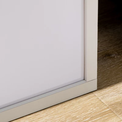 HOMCOM Modern Floor Lamp With Shelves & Dual Ambient Lighting, Tall Standing Lamp For Living Room, Bedroom, Fabric Lampshade, White 7 HOMCOM Modern Floor Lamp With Shelves & Dual Ambient Lighting, Tall Standing Lamp For Living Room, Bedroom, Fabric Lampshade, White - Image 5