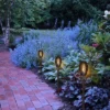 Set Of 6 Outdoor Solar Powered Pathway LED Torch Light Stakes Black - Alpine Corporation